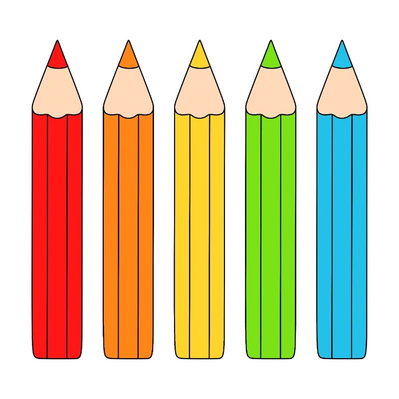 Vibrant Colour Pencil Array Design