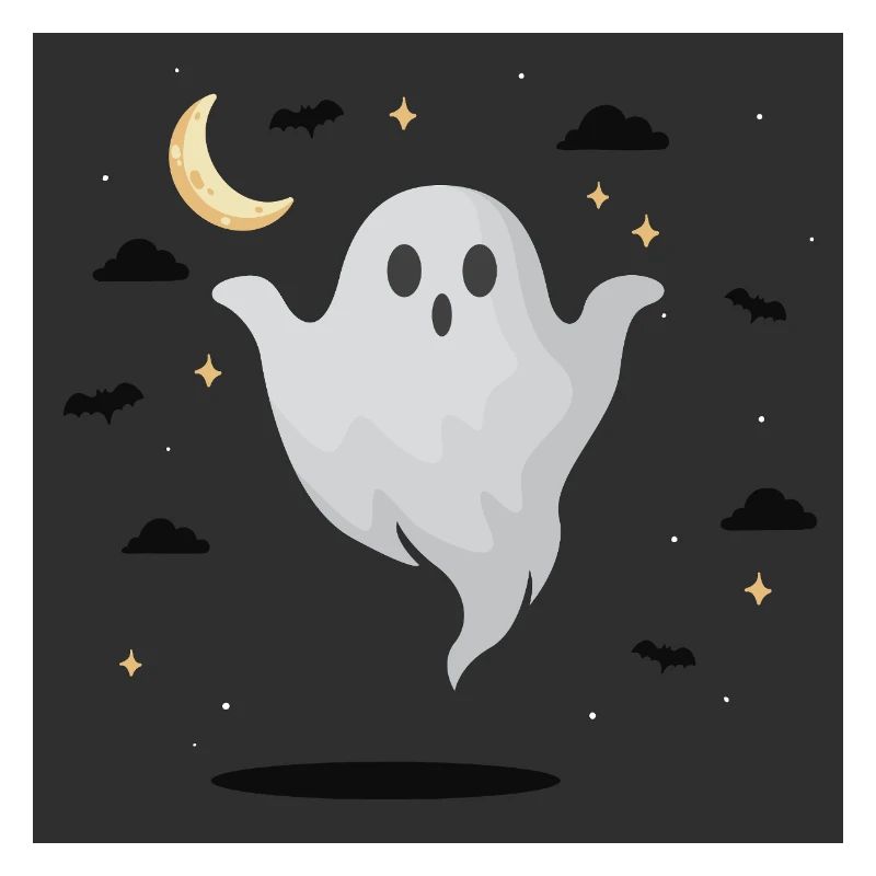 Night Ghost on Dark Background