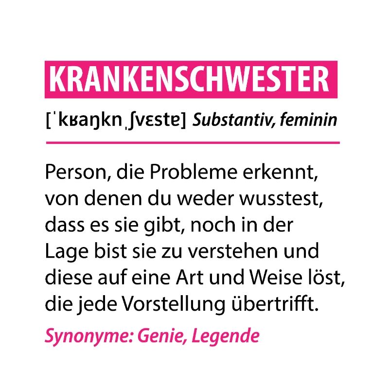 Lustige Krankenschwester Beruf Definition Geschenk