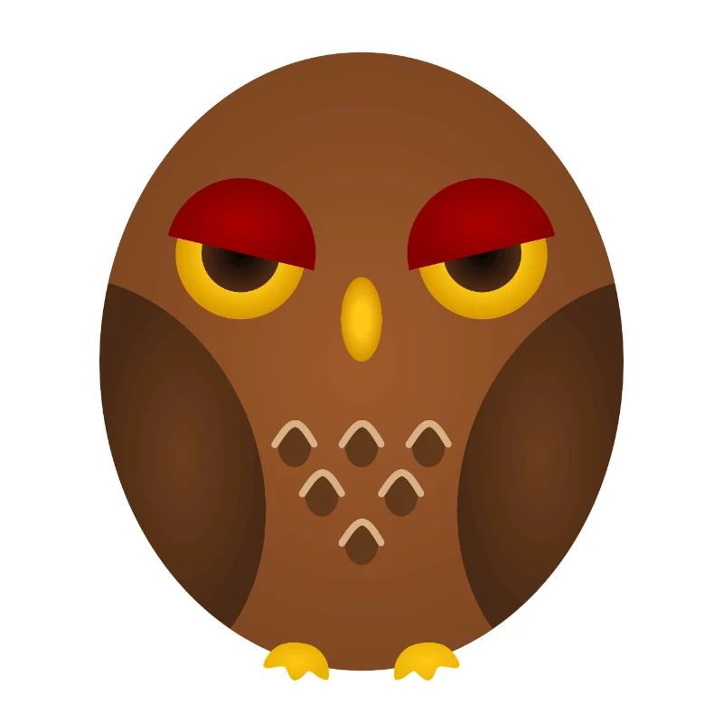 Grumpy Owl Silhouette