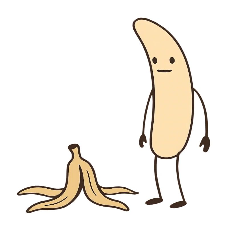 Bananenheld mit Schale