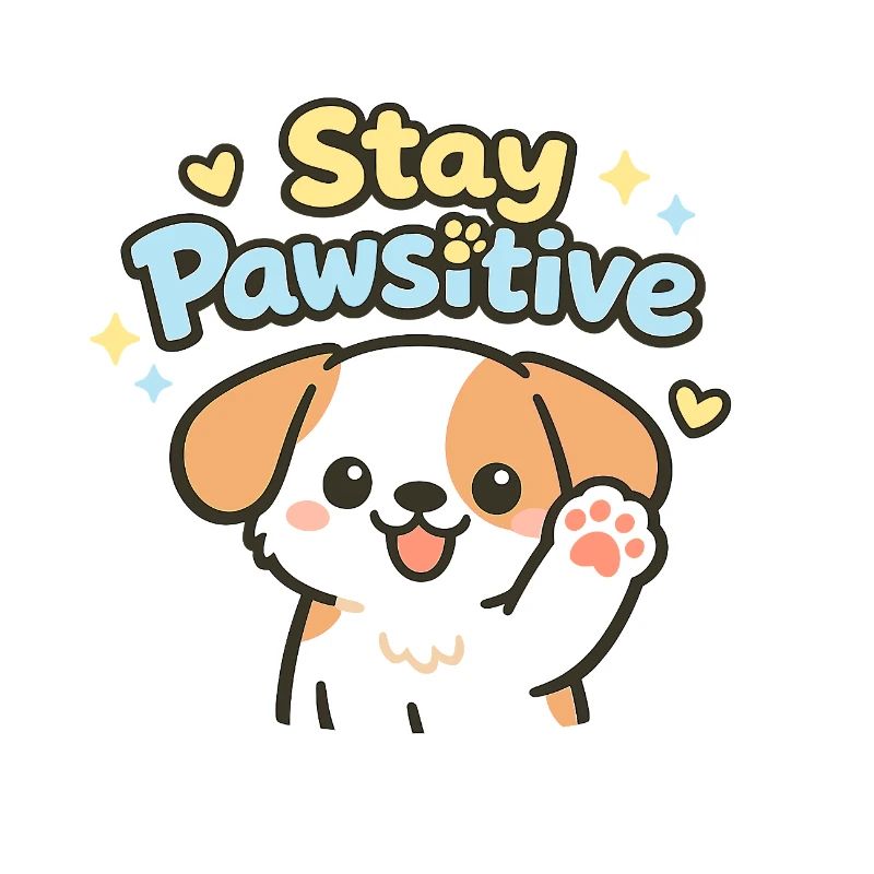 Reste Pawsitive – Caricature de chien mignon