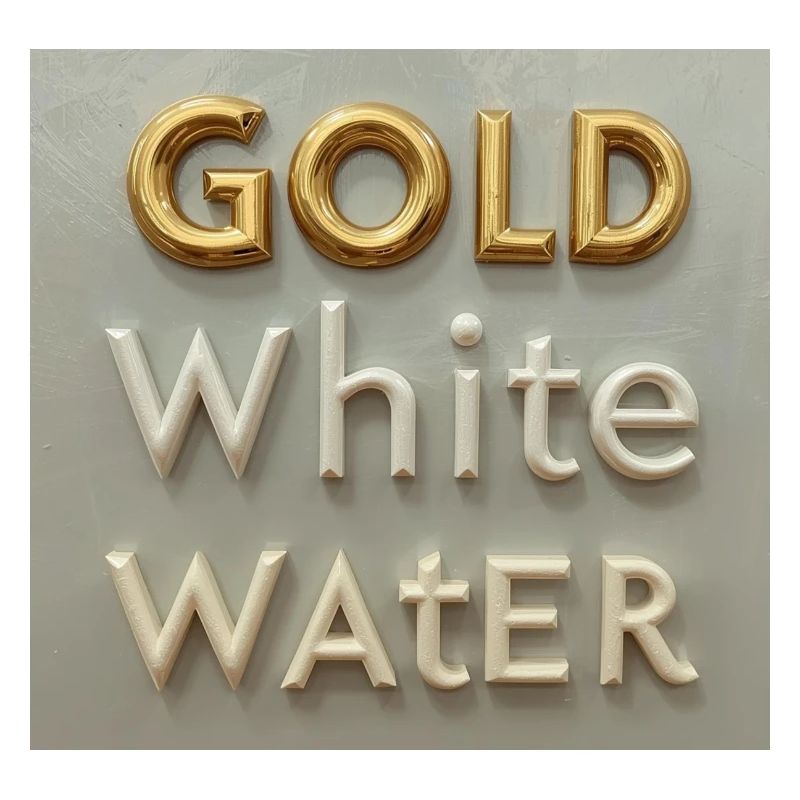 Typographie de l’eau blanche dorée