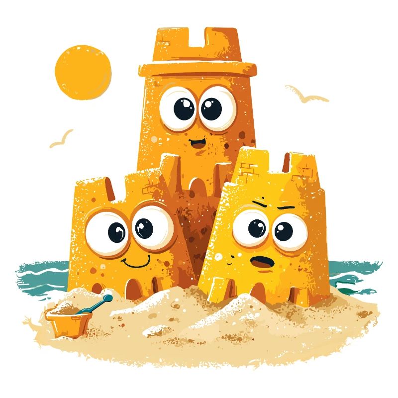 Beach Castles Trio with Face