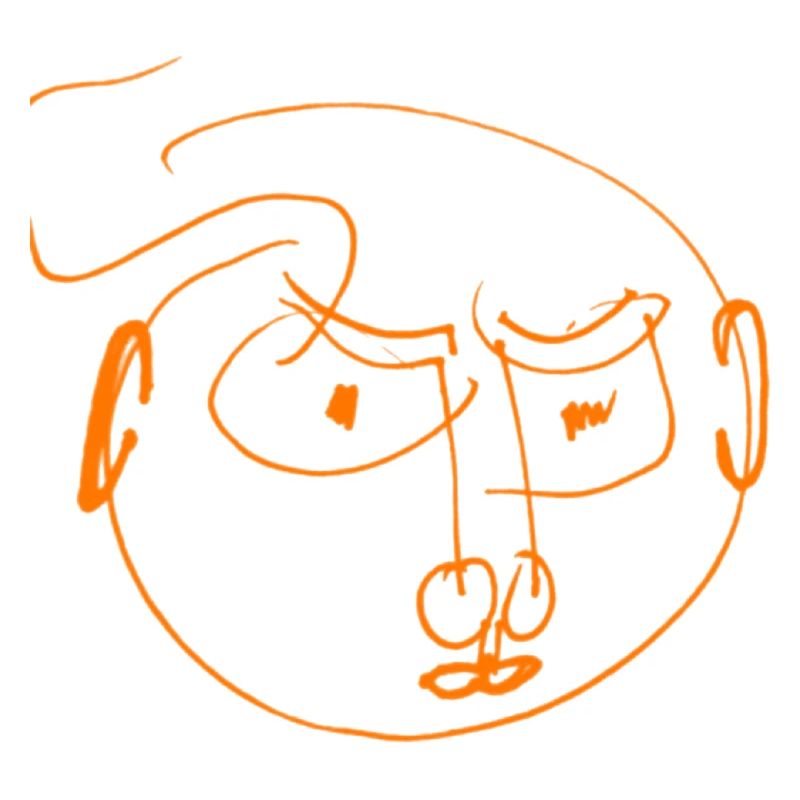 Orange dash face abstract and angry