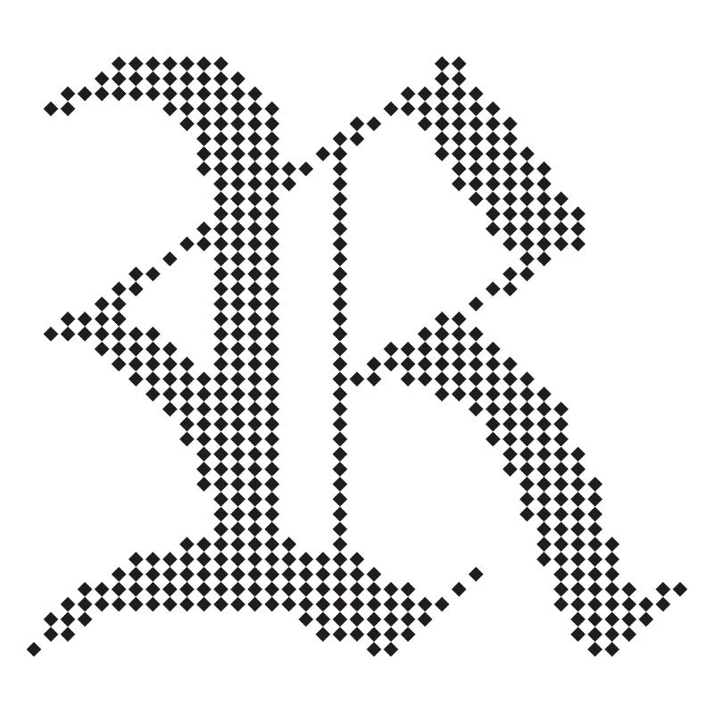 Typografisches R-Gotik-Buchstabendesign
