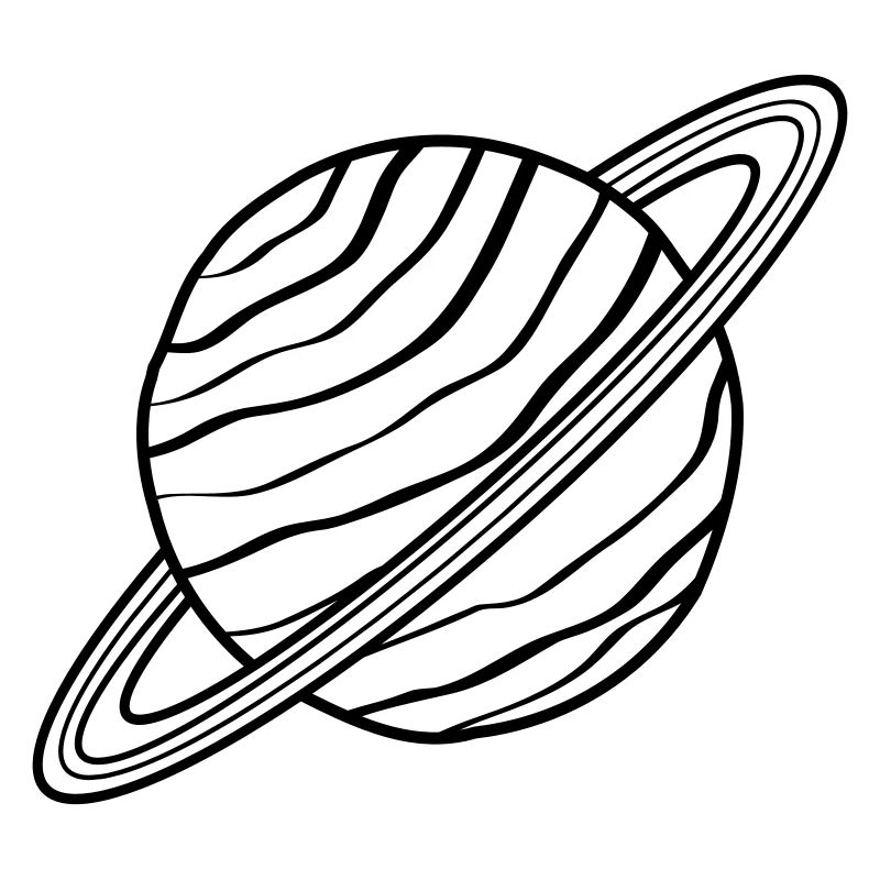 Planet mit Ringen Saturn Uranus Weltraum Doodle