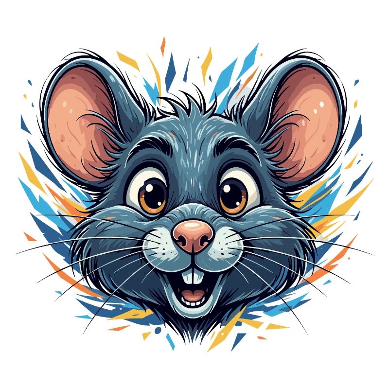 Rat joyeux dans un feu de couleur