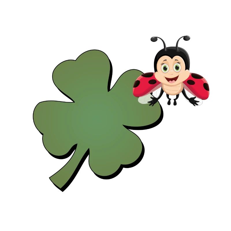 Trèfle avec ladybug (coccinelle)