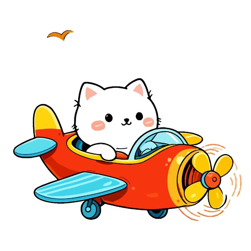 Süße Katze im Flugzeug