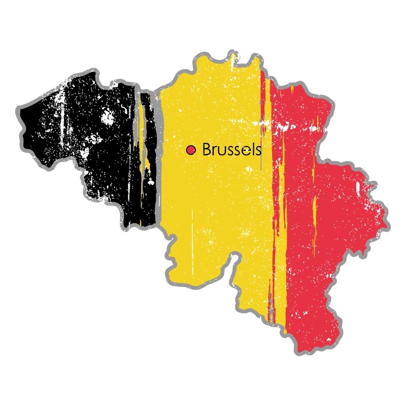 Carte de Bruxelles avec drapeau belge