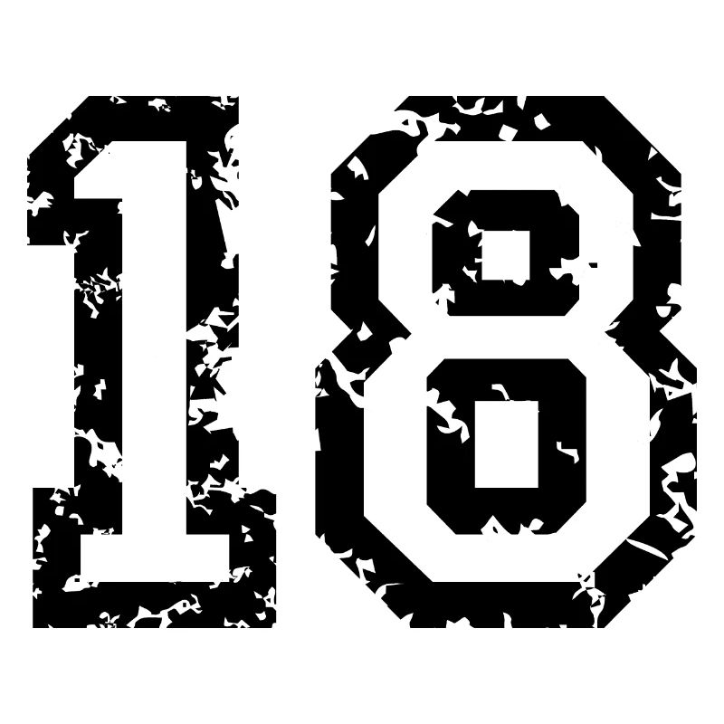 Le numéro dix-huit, - No. 18 (deux couleurs) blanc