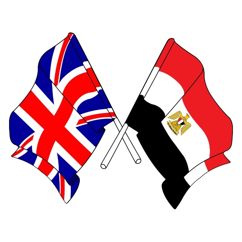 Drapeau de l’Angleterre et drapeau de l’Égypte