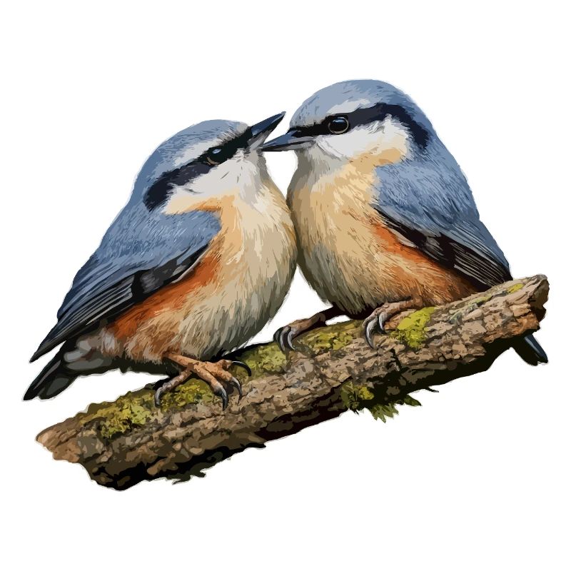 Deux sittelles sur la branche