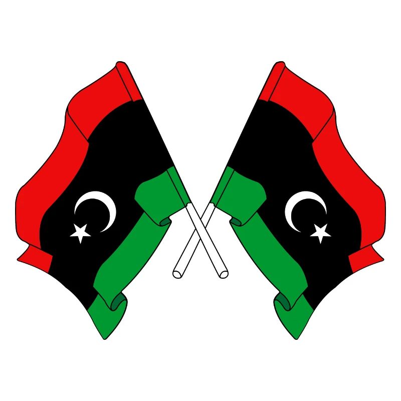 Two flags Libya