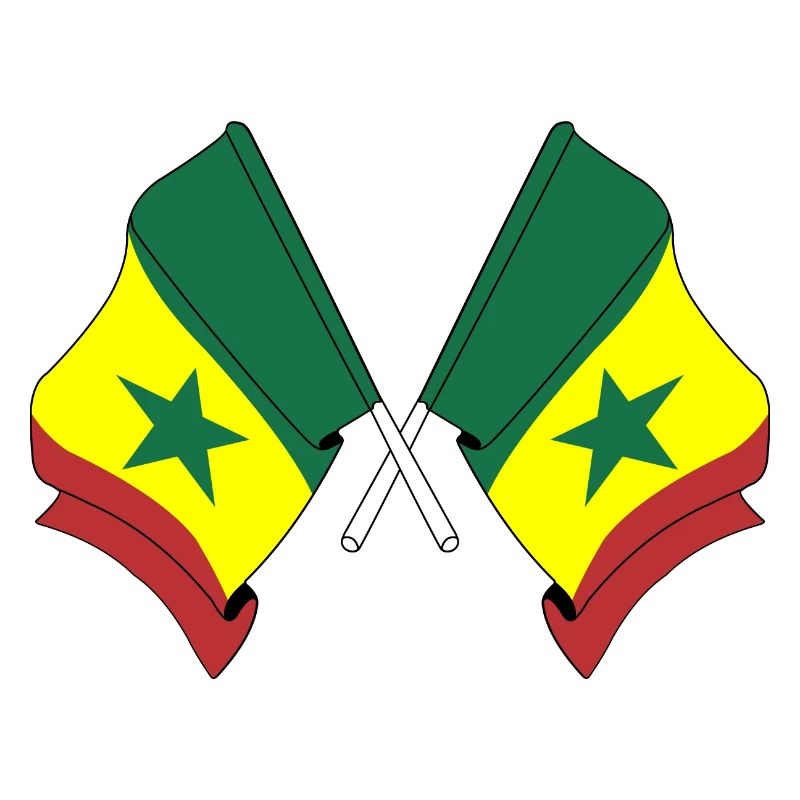 Deux drapeaux croisés du Sénégal