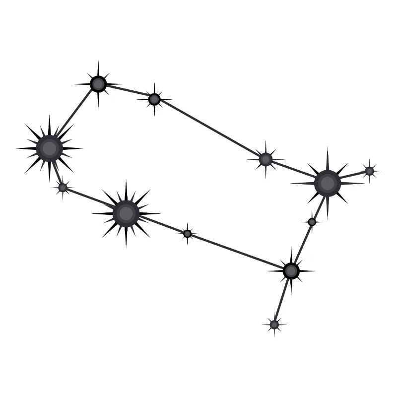 Zwillinge Sternbild Sternzeichen Schwarz & Grau