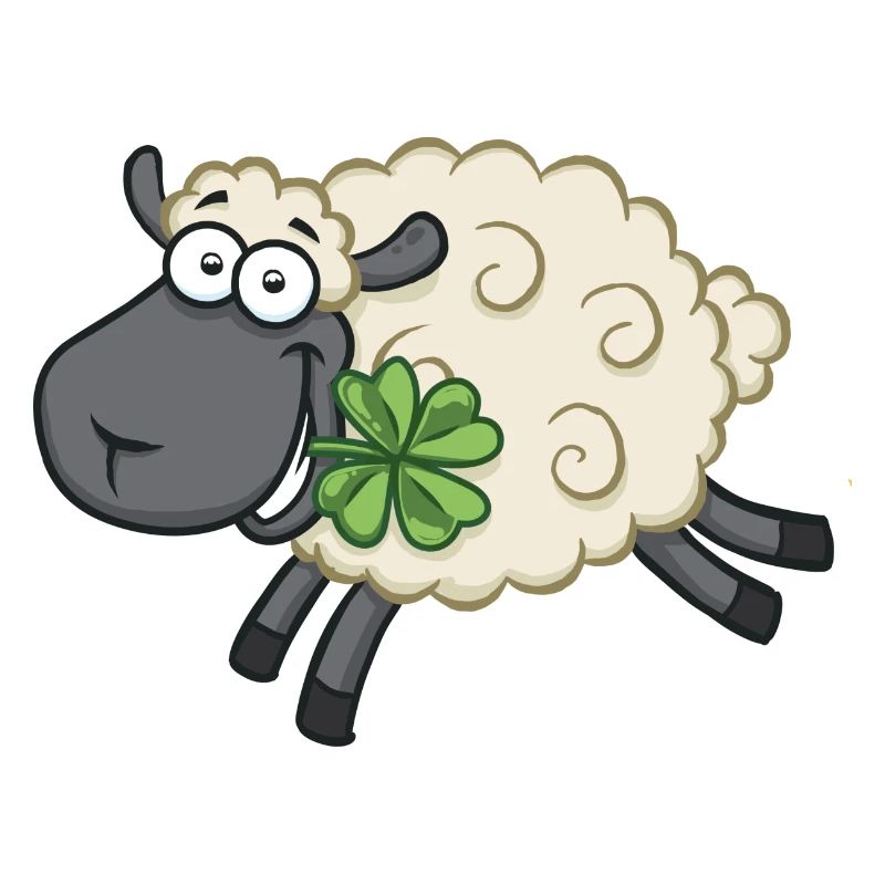 Glücksschaf mit Kleeblatt Glück Schaf