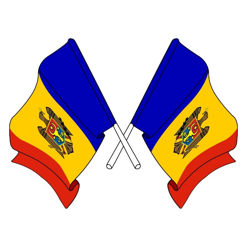 Deux drapeaux Moldavie