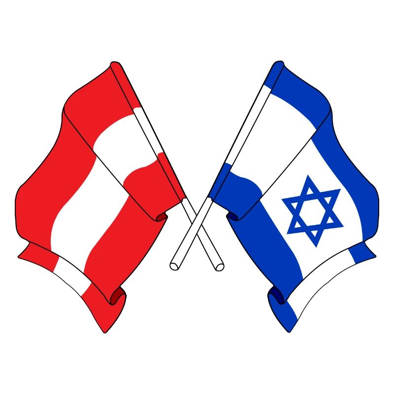Drapeau Autriche, drapeau Israël