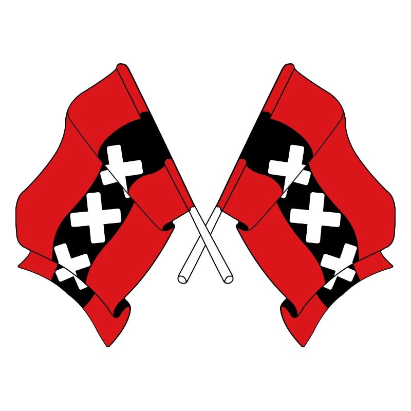 Deux drapeaux Amsterdam Pays-Bas