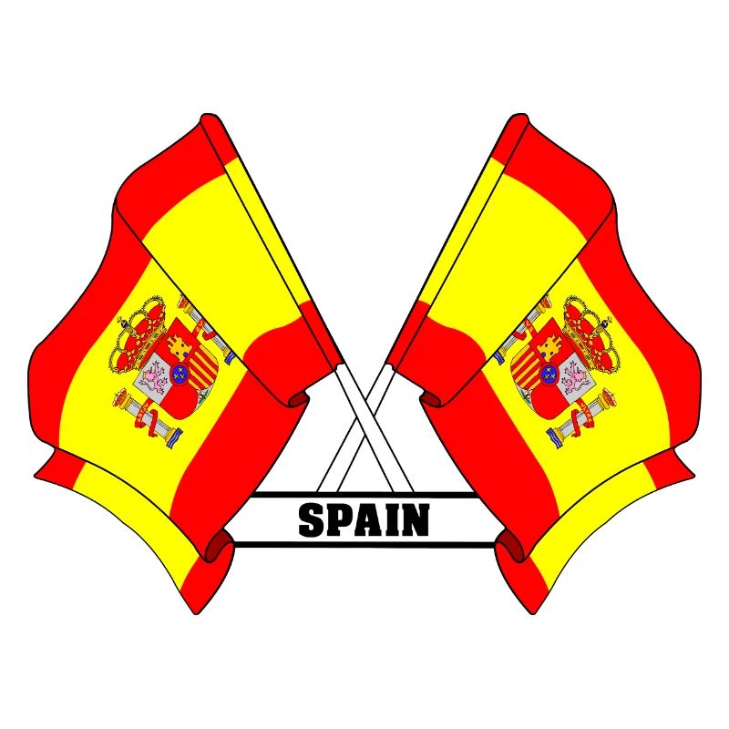 Crossed Spanish flags with SPAIN