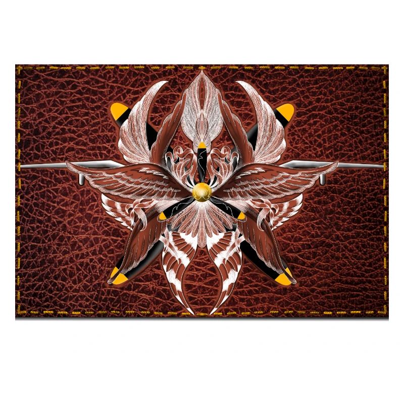 Mandala Firewing sur aspect cuir