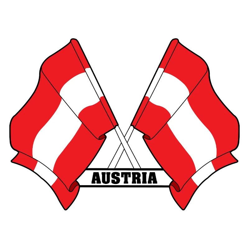 Austria Crossed Flags