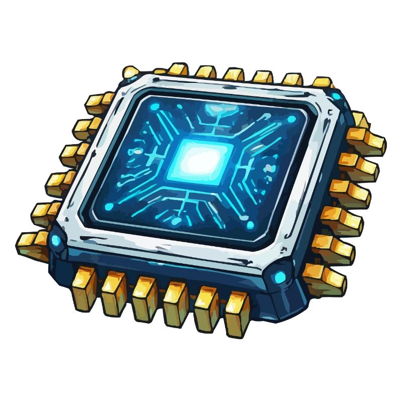 Leuchtender Mikrochip Digitalkern