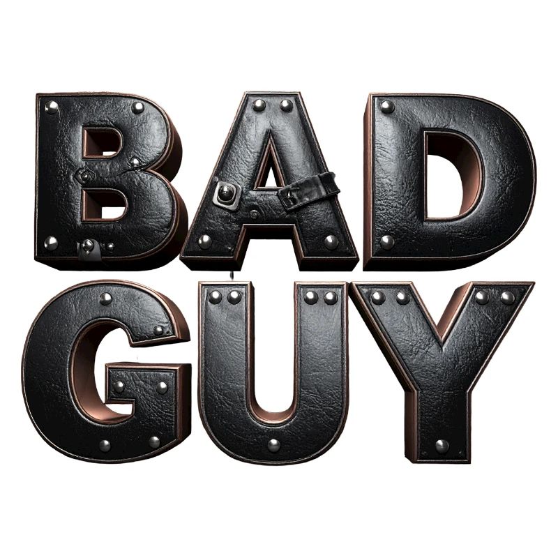 Bad Guy - Lettres 3D dans le style cuir