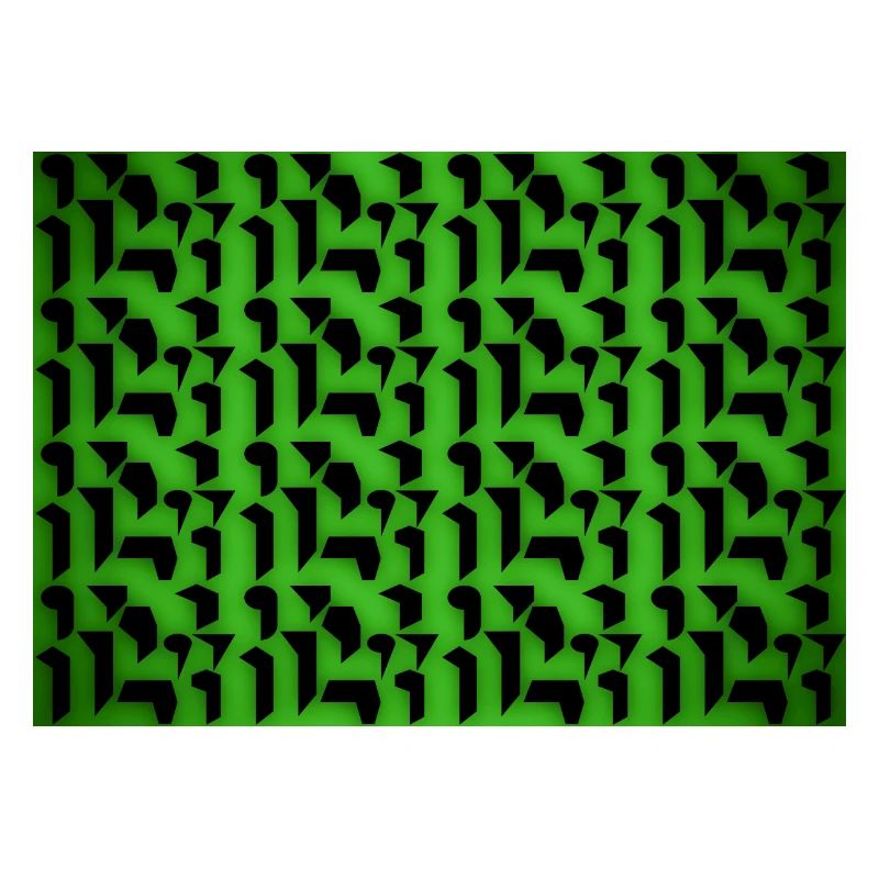 Deco pattern shapes and objects in green-black