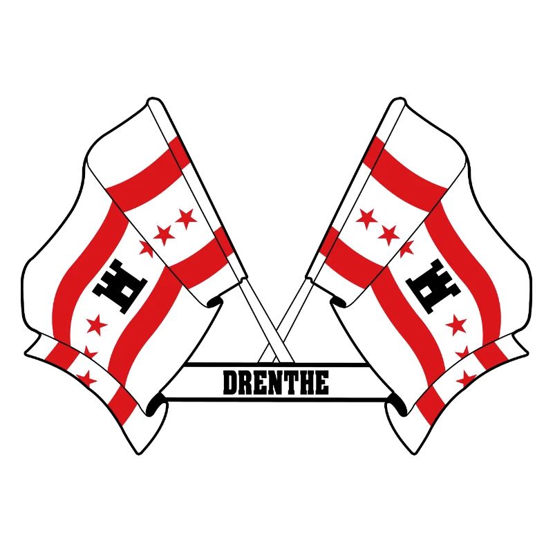 Deux drapeaux texte DRENTHE