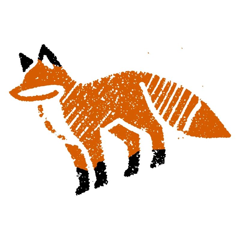 Rustic fox in stamp look