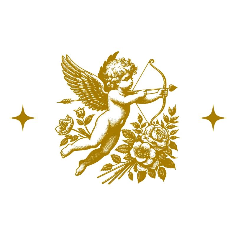 Cupid Doré et Fleurs