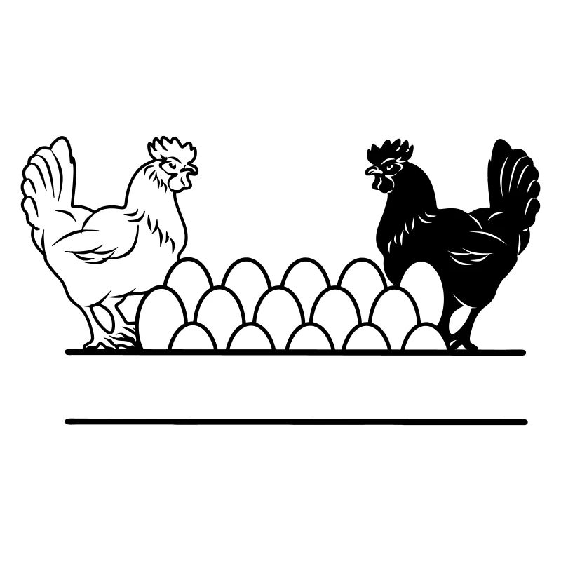 Hähnchen dunkles und helles Monogramm