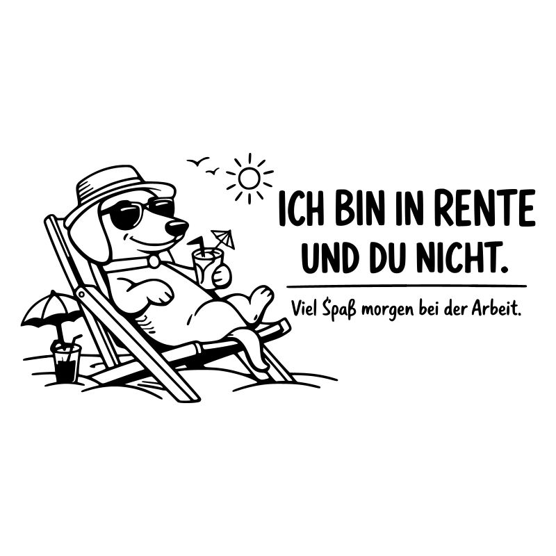 Lustiges Rentner Bild Spruch Dackel