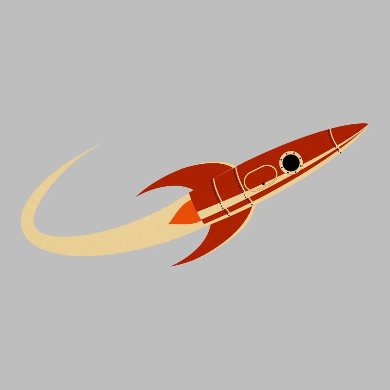 Fusée spatiale rouge