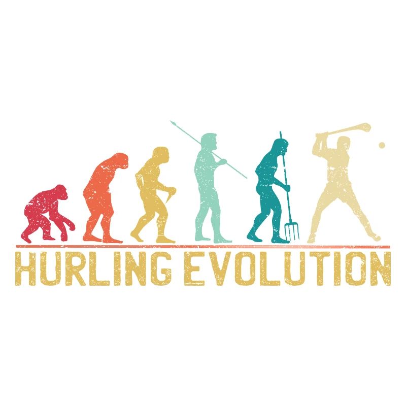 Conception de silhouette d'évolution de hurling