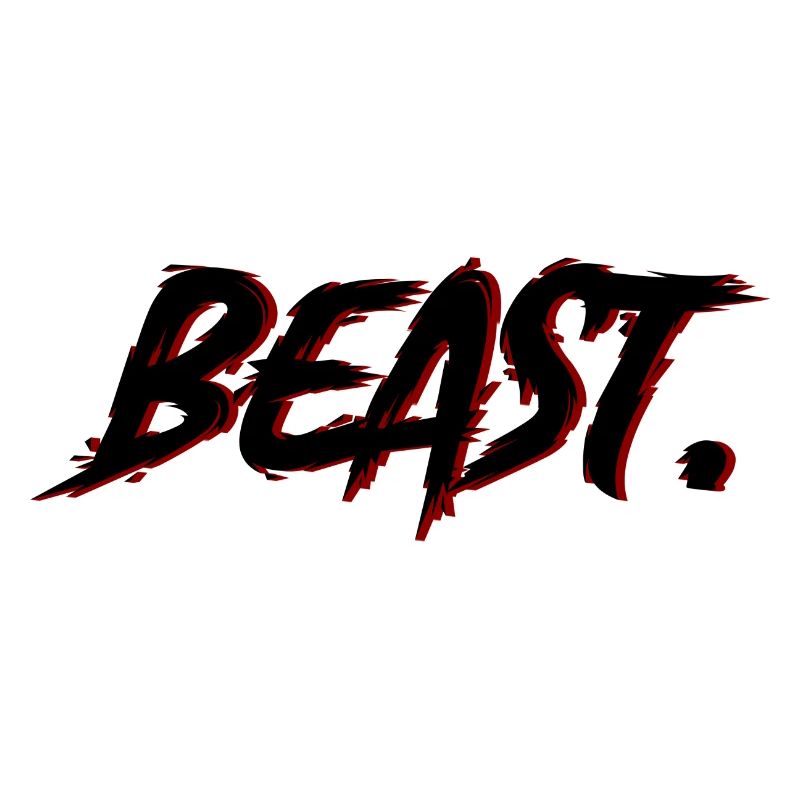 Beast Brushstroke Red on Black