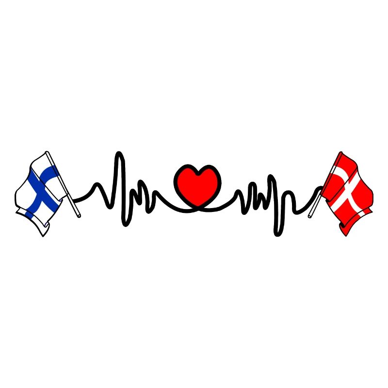Cardio heart Drapeau Finlande, drapeau Danemark