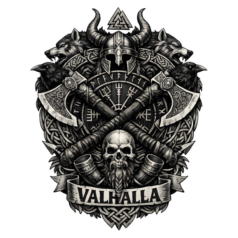 Valhalla-Schädel-Wikingerwappen