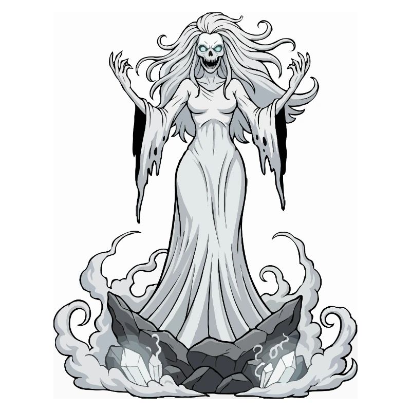 Banshee auf Kristallfelsen