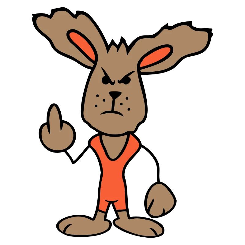 Hase Mittelfinger Zeigen Böse Frech Beleidigend