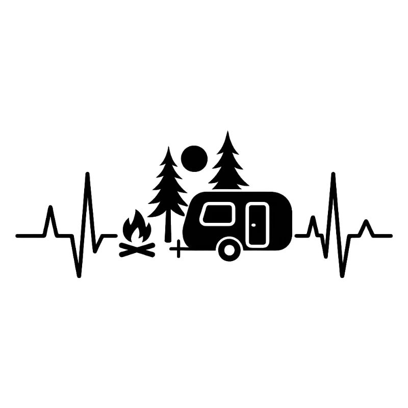 Campfire heartbeat camping