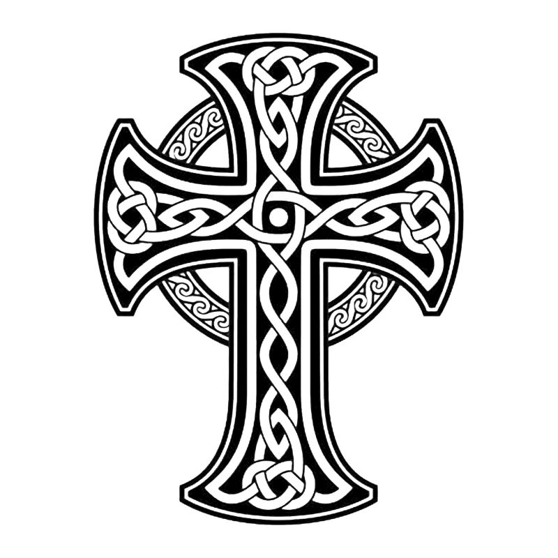 Black Celtic cross with circular braid