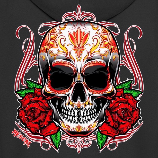 Teschio e rose rosse - Skull and red rose - Mescal