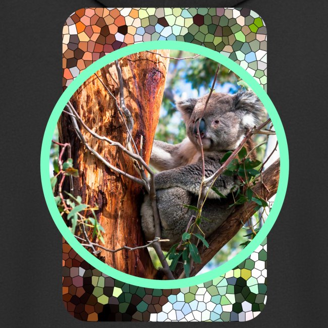 Australien: Süßer Koala mit grafischem Rahmen