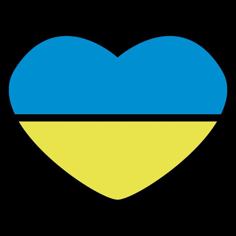 Heart 2colored - Azure Blue Gold - Ukraine