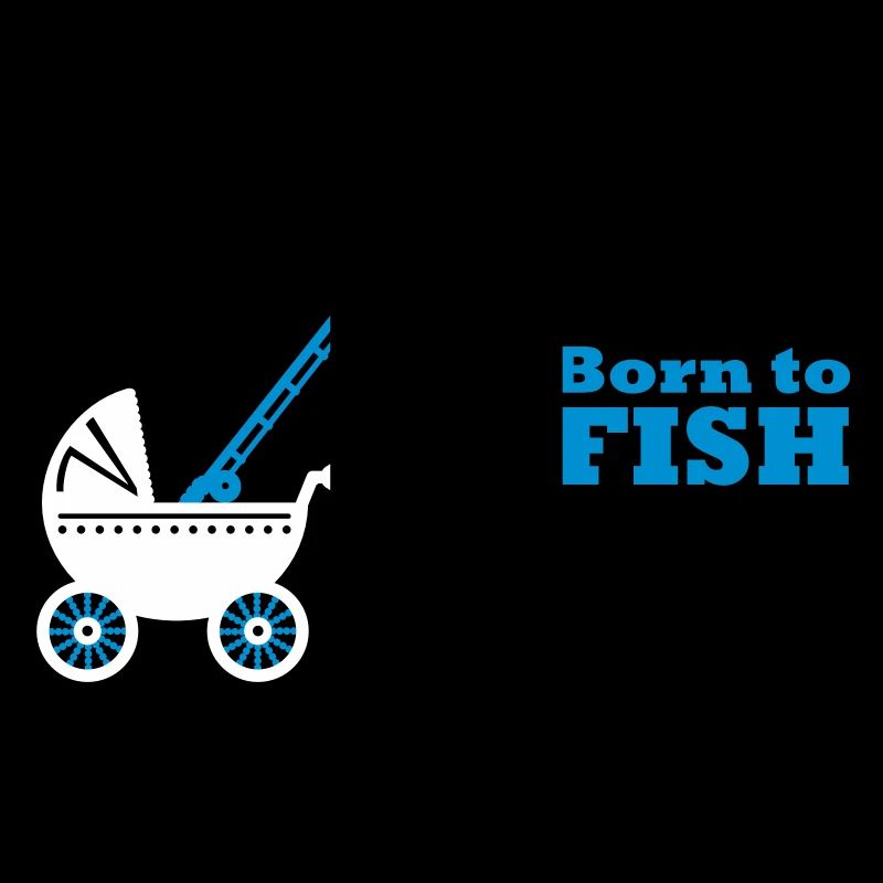 Poussette avec canne à pêche / poussette avec