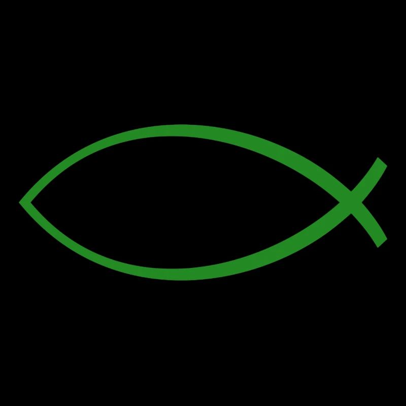 Ichtus poisson vert foncé